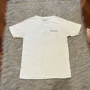 Columbia Men’s White, Orange And Black Logo Cotton Short Sleeve Tee